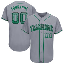 Load image into Gallery viewer, Custom Gray Kelly Green-Black Authentic Drift Fashion Baseball Jersey