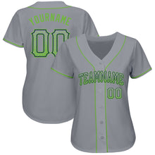 Load image into Gallery viewer, Custom Gray Neon Green-Navy Authentic Drift Fashion Baseball Jersey