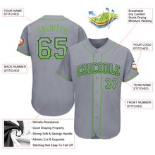 Load image into Gallery viewer, Custom Gray Neon Green-Navy Authentic Drift Fashion Baseball Jersey