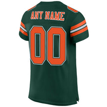 Load image into Gallery viewer, Custom Green Orange-White Mesh Authentic Football Jersey