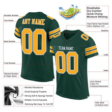 Load image into Gallery viewer, Custom Green Gold-White Mesh Authentic Football Jersey