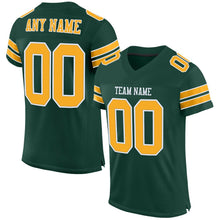 Load image into Gallery viewer, Custom Green Gold-White Mesh Authentic Football Jersey