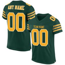 Load image into Gallery viewer, Custom Green Gold-White Mesh Authentic Football Jersey