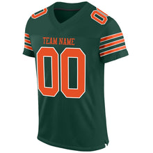 Load image into Gallery viewer, Custom Green Orange-White Mesh Authentic Football Jersey