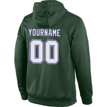 Load image into Gallery viewer, Custom Stitched Green White-Purple Sports Pullover Sweatshirt Hoodie