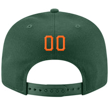 Load image into Gallery viewer, Custom Green Orange-White Stitched Adjustable Snapback Hat