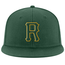 Load image into Gallery viewer, Custom Green Green-Gold Stitched Adjustable Snapback Hat