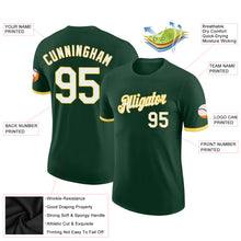 Load image into Gallery viewer, Custom Green White-Gold Performance T-Shirt