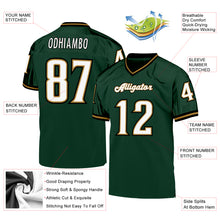 Load image into Gallery viewer, Custom Green White-Old Gold Mesh Authentic Throwback Football Jersey