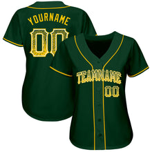 Load image into Gallery viewer, Custom Green Gold-White Authentic Drift Fashion Baseball Jersey