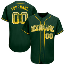 Load image into Gallery viewer, Custom Green Gold-White Authentic Drift Fashion Baseball Jersey