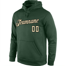 Load image into Gallery viewer, Custom Stitched Green Cream-Black Sports Pullover Sweatshirt Hoodie