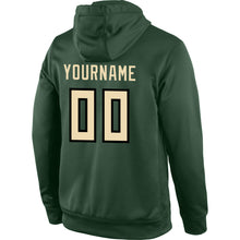 Load image into Gallery viewer, Custom Stitched Green Cream-Black Sports Pullover Sweatshirt Hoodie