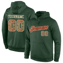 Load image into Gallery viewer, Custom Stitched Green Camo-Red Sports Pullover Sweatshirt Hoodie