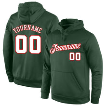 Load image into Gallery viewer, Custom Stitched Green White-Red Sports Pullover Sweatshirt Hoodie