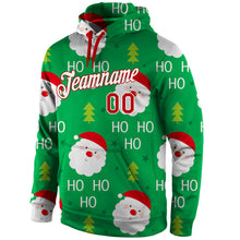 Load image into Gallery viewer, Custom Stitched Green Red-White Christmas 3D Sports Pullover Sweatshirt Hoodie