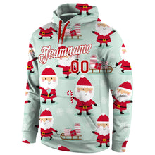Load image into Gallery viewer, Custom Stitched Green Red-White Christmas 3D Sports Pullover Sweatshirt Hoodie