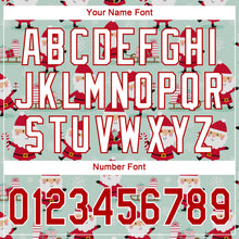 Load image into Gallery viewer, Custom Green Red-White Christmas 3D Authentic Baseball Jersey