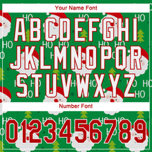 Load image into Gallery viewer, Custom Green Red-White Christmas 3D Authentic Baseball Jersey