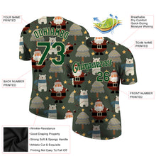Load image into Gallery viewer, Custom Green Green-Cream Christmas 3D Performance T-Shirt