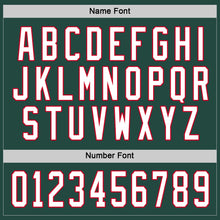 Load image into Gallery viewer, Custom Green White-Red Hockey Jersey