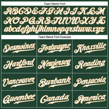 Load image into Gallery viewer, Custom Green White-Old Gold Authentic Baseball Jersey