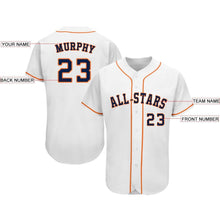 Load image into Gallery viewer, Custom White Navy-Orange Baseball Jersey