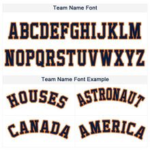 Load image into Gallery viewer, Custom White Navy-Orange Baseball Jersey