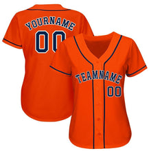 Load image into Gallery viewer, Custom Orange Navy-White Baseball Jersey