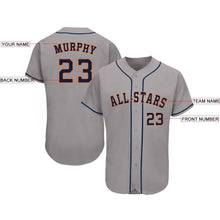 Load image into Gallery viewer, Custom Gray Navy-Orange Baseball Jersey
