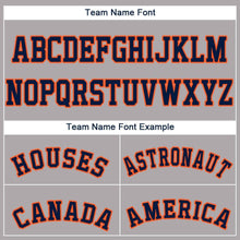 Load image into Gallery viewer, Custom Gray Navy-Orange Baseball Jersey
