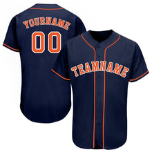 Load image into Gallery viewer, Custom Navy Orange-White Baseball Jersey