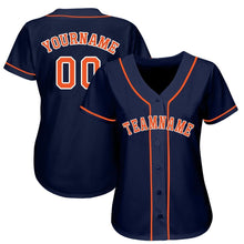 Load image into Gallery viewer, Custom Navy Orange-White Baseball Jersey