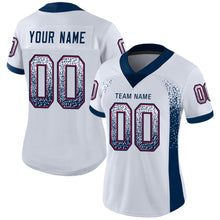 Load image into Gallery viewer, Custom White Navy-Red Drift Fashion Football Jersey