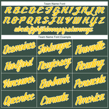 Load image into Gallery viewer, Custom Hunter Green White-Gold Round Neck Rib-Knit Basketball Jersey