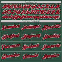 Load image into Gallery viewer, Custom Hunter Green Red-Black Authentic Throwback Basketball Jersey