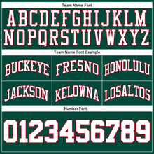 Load image into Gallery viewer, Custom Hunter Green White-Red Authentic Throwback Basketball Shorts