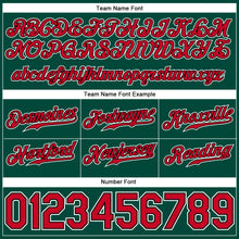 Load image into Gallery viewer, Custom Hunter Green Red-Black Authentic Throwback Basketball Shorts