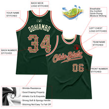 Load image into Gallery viewer, Custom Hunter Green Camo-Cream Authentic Throwback Basketball Jersey