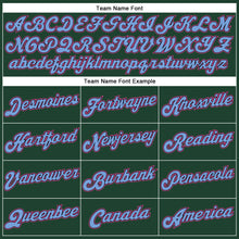 Load image into Gallery viewer, Custom Hunter Green Pink-Light Blue Authentic Throwback Basketball Jersey