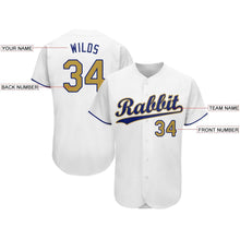 Load image into Gallery viewer, Custom White Old Gold-Royal Baseball Jersey