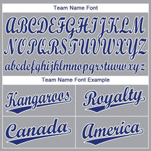 Load image into Gallery viewer, Custom Gray Royal-White Baseball Jersey