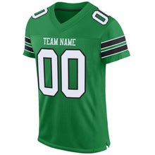 Load image into Gallery viewer, Custom Grass Green White-Black Mesh Authentic Football Jersey