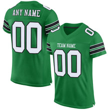 Load image into Gallery viewer, Custom Grass Green White-Black Mesh Authentic Football Jersey