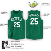 Load image into Gallery viewer, Custom Kelly Green White Round Neck Basketball Jersey