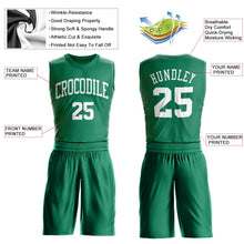 Load image into Gallery viewer, Custom Kelly Green White Round Neck Suit Basketball Jersey