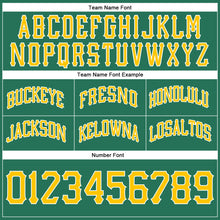 Load image into Gallery viewer, Custom Kelly Green Gold-White Authentic Throwback Basketball Shorts