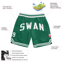 Load image into Gallery viewer, Custom Kelly Green White Authentic Throwback Basketball Shorts