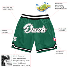 Load image into Gallery viewer, Custom Kelly Green White-Black Authentic Throwback Basketball Shorts