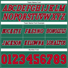 Load image into Gallery viewer, Custom Kelly Green Red-Black Authentic Throwback Basketball Shorts